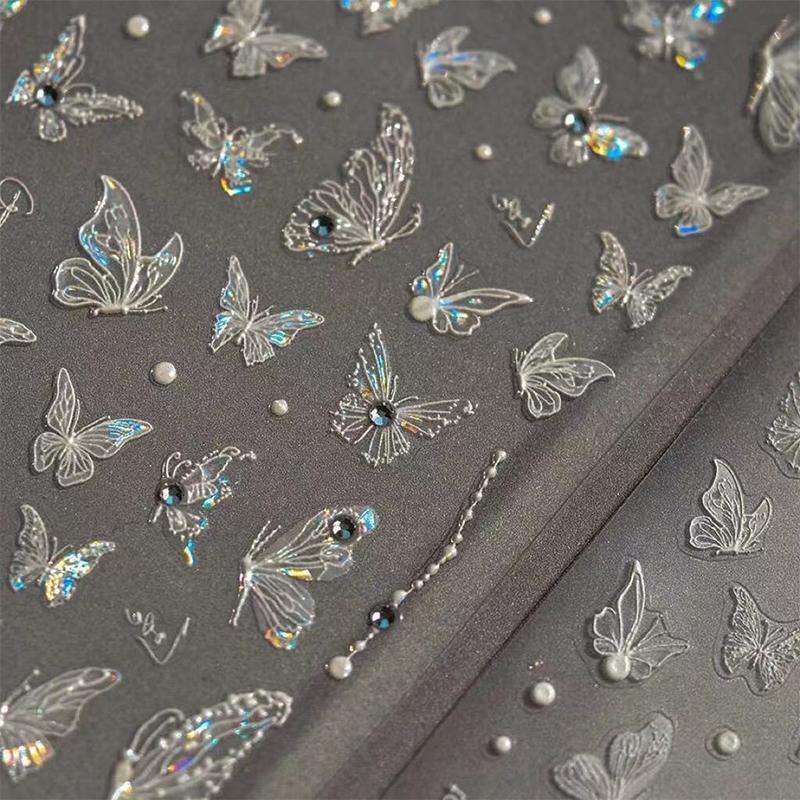 

Наклейка для ногтей в форме бабочки с бриллиантами Стереоскопическая рельефная наклейка Клейкая Салонный нейл-арт DIY Любители нейл-арта