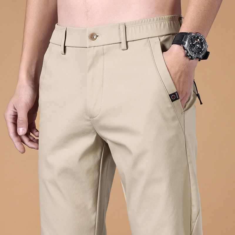 Streetwear Men's Fashion Casual Suit Pants Spring Autumn Solid All-match Slim Korean Male Clothing New Full Straight Trousers 38