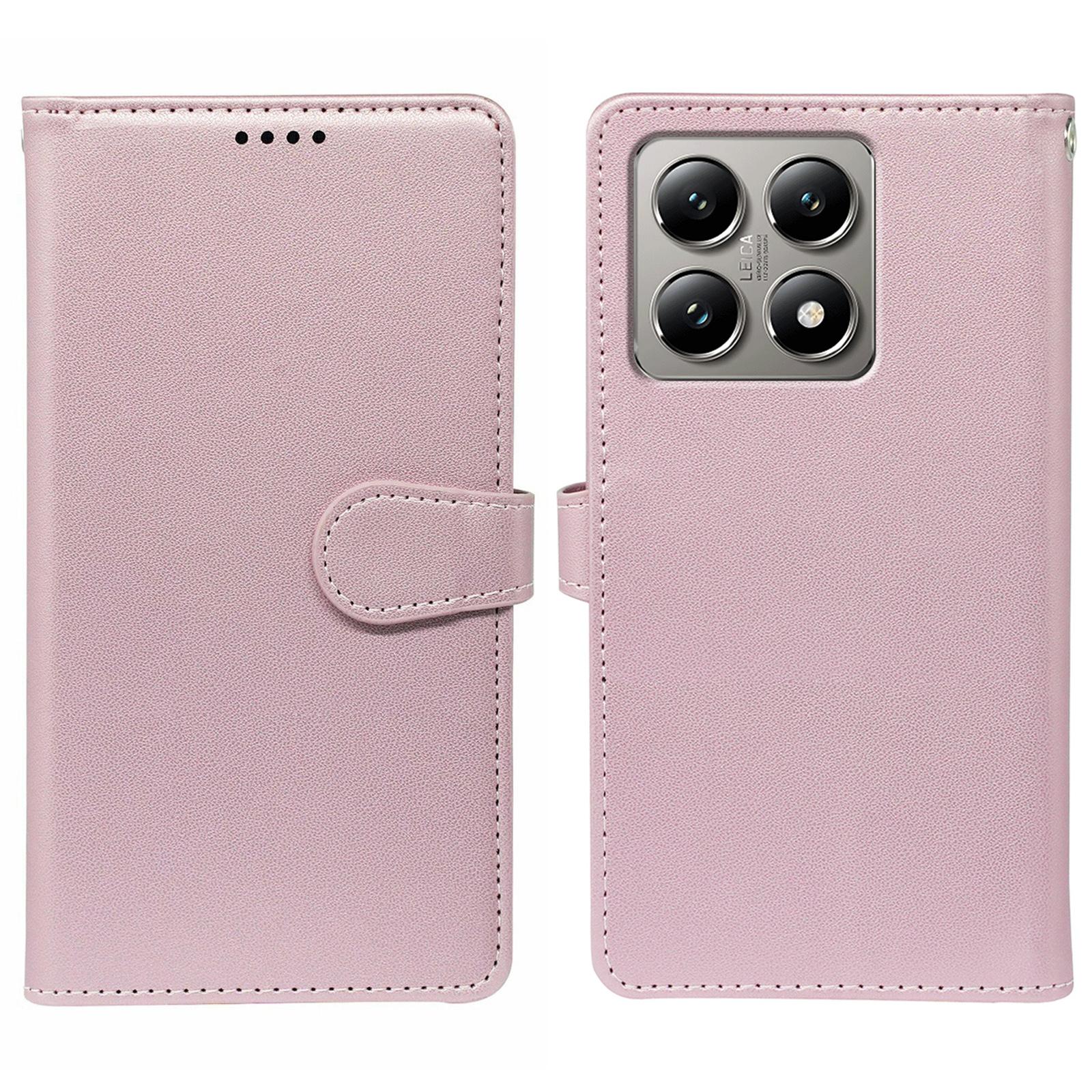 

Чохол для Xiaomi 14T з 9 відділеннями для карток, PU шкіра, підставка, чохол для телефону Rose Gold