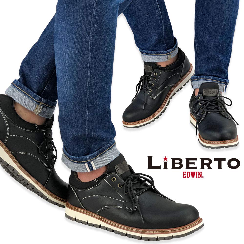 Liberto Edwin Waterproof and Casual Shoes Men's Non-Slip (Black, 25.0 Cm)