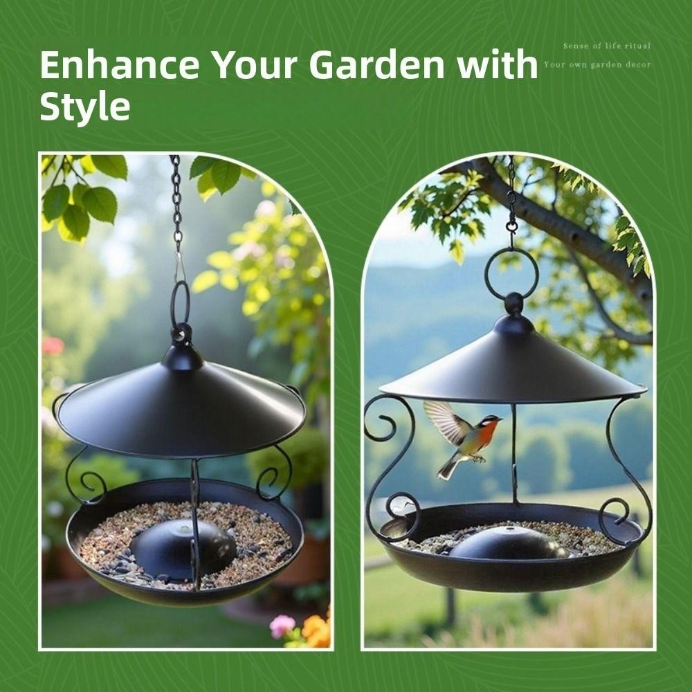 Rainproof Bird Food Dispenser Iron Bird Water Bowl Garden Decor Bird Feeding Tray  Hummingbird