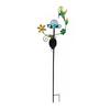 Nature Inspired Outdoor Accents Solar Glass Cracked Ball Garden Light, Butterfly Hummingbird Metal Weather Resistant Lawn Ornaments Stake Waterproof