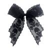 Holiday Themed Hair Clip Halloween Bat Mesh Bow Spring Clips, Black White Lace Spider Web Accessories Barrettes, Gothic Dark Style for Women
