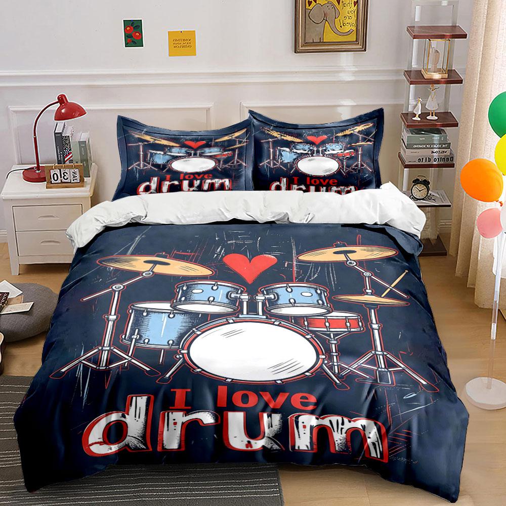 

Drum set and heart. Bedding sets Duvet cover sets Duvet covers Pillowcases(1 * Duvet Cover 2 * Pillowcases, without duvet insert) 135x200cm