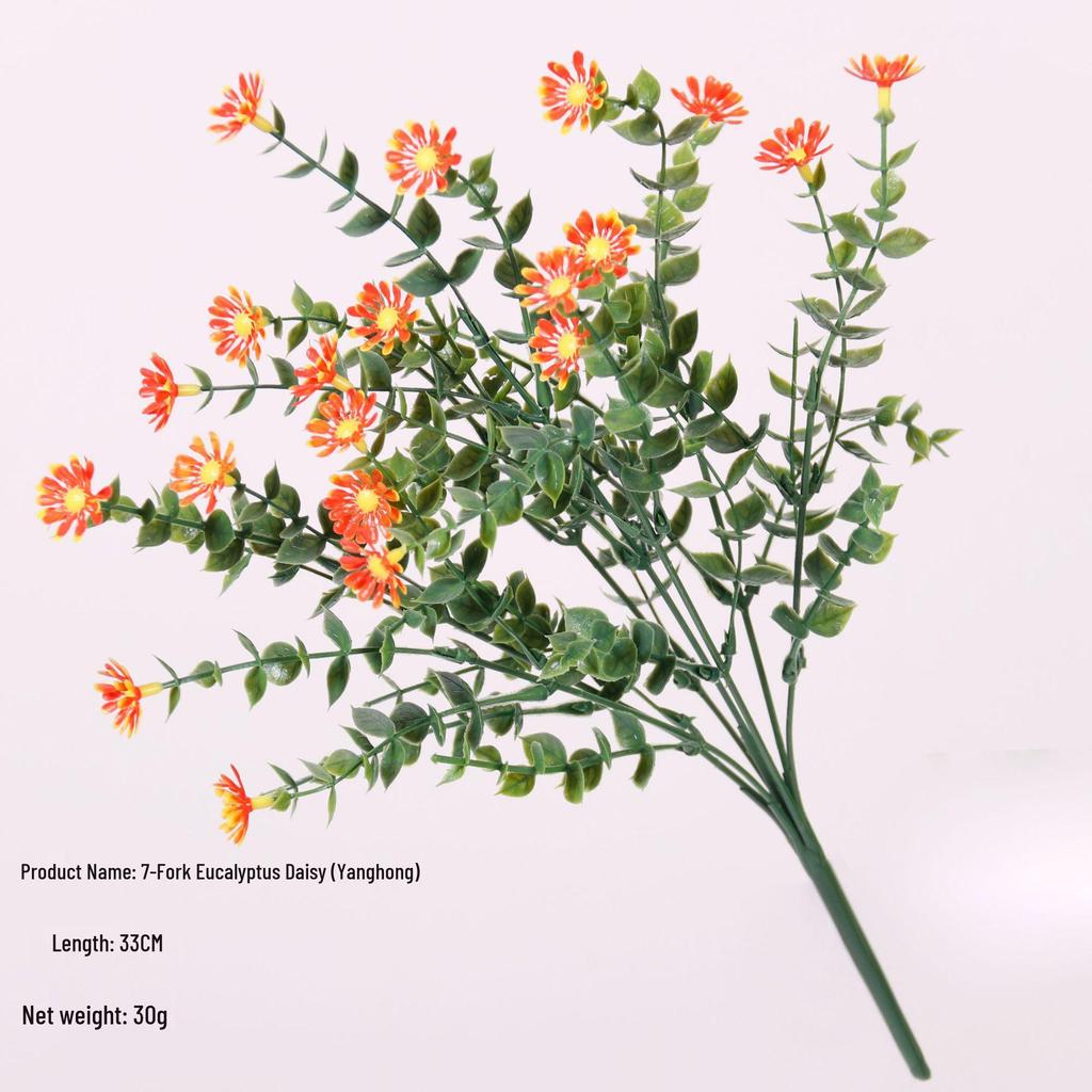 7-Takkige Eucalyptus Margriet Kunstbloem Arrangement voor Huisdecoratie en Landschapsarchitectuur