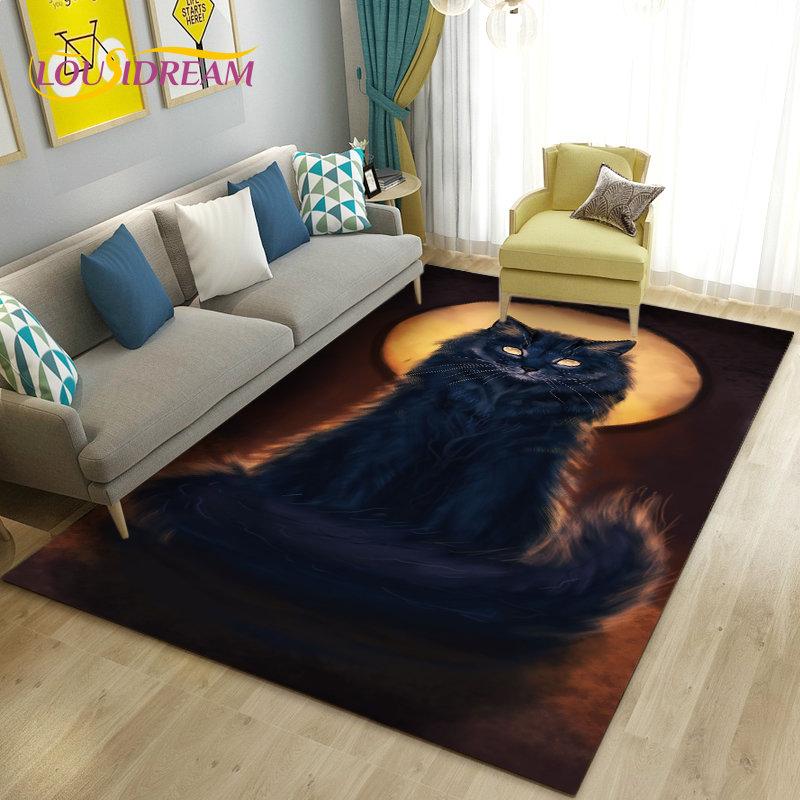 3D Cartoon Cute Cat Area Rug,Carpet Rug for Living Room Bedroom Sofa Doormat Kitchen Decoration,Kid Play Game Non-slip Floor Mat