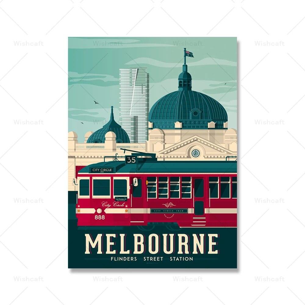 Gold Coast Melbourne Auckland Oceania Perth Travel Prints Brisbane Australia Posters Canvas Painting Nordic Decor Wall Pictures No Frame