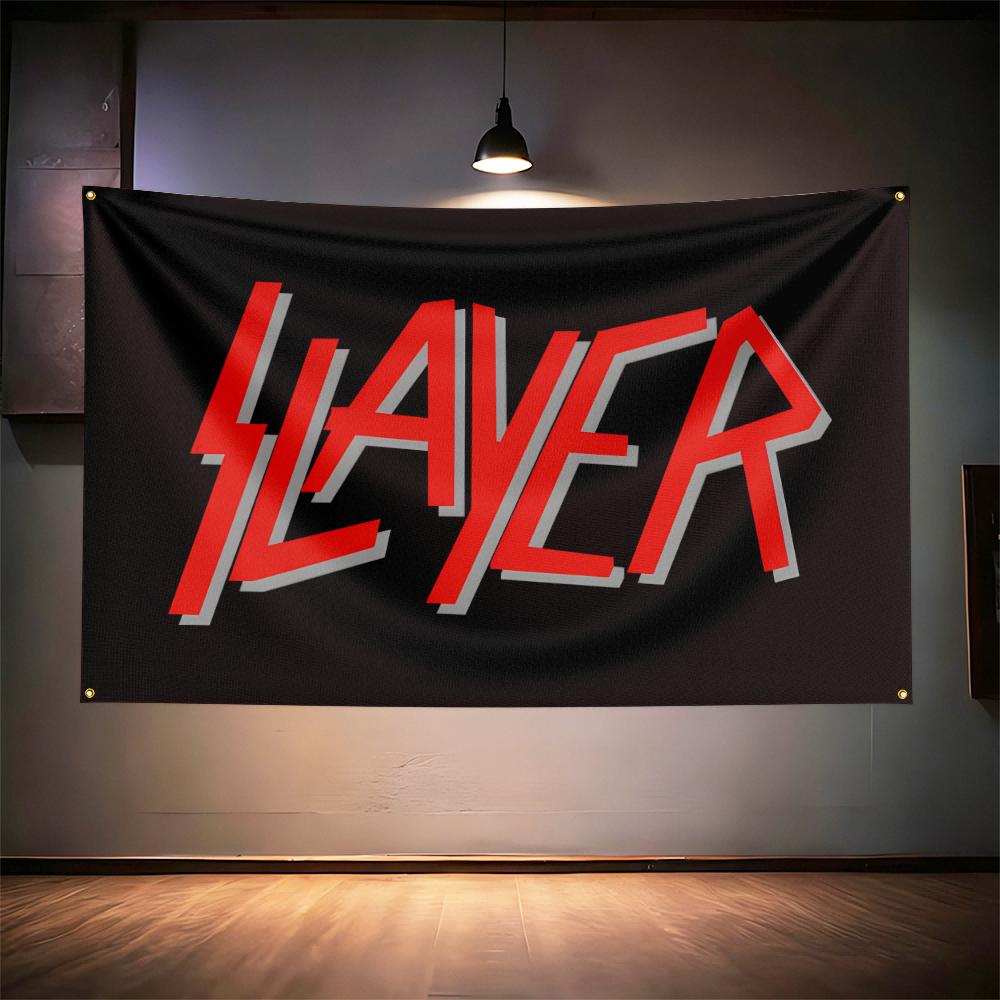 Rock Music Flag 3x5ft For Slayer Fans Banner Hd Print Brass Grommet Garage Bedroom Living Room Dorm Wall Decor Tapestry