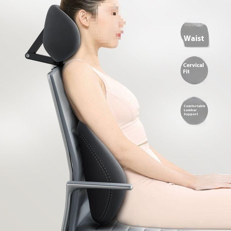 Chair headrest office computer chair headrest adjustable seat back raised head support sleeping pillow no punching waist pillow