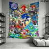 Hedgehog Sonic Valley Wall Hanging Printed Fabric Blanket Decorative Tapestries for Bedroom Living Room Home Decor