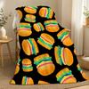 Humorous Burger Print Throw 240g Flannel Blanket, Suitable for Sofas, Beds, Offices, Exquisite Gift Blankets