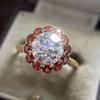 1Pc Fashionable Pomegranate Ring, Inlaid with Synthetic Zircon, Simple Style Multi-functional Ring