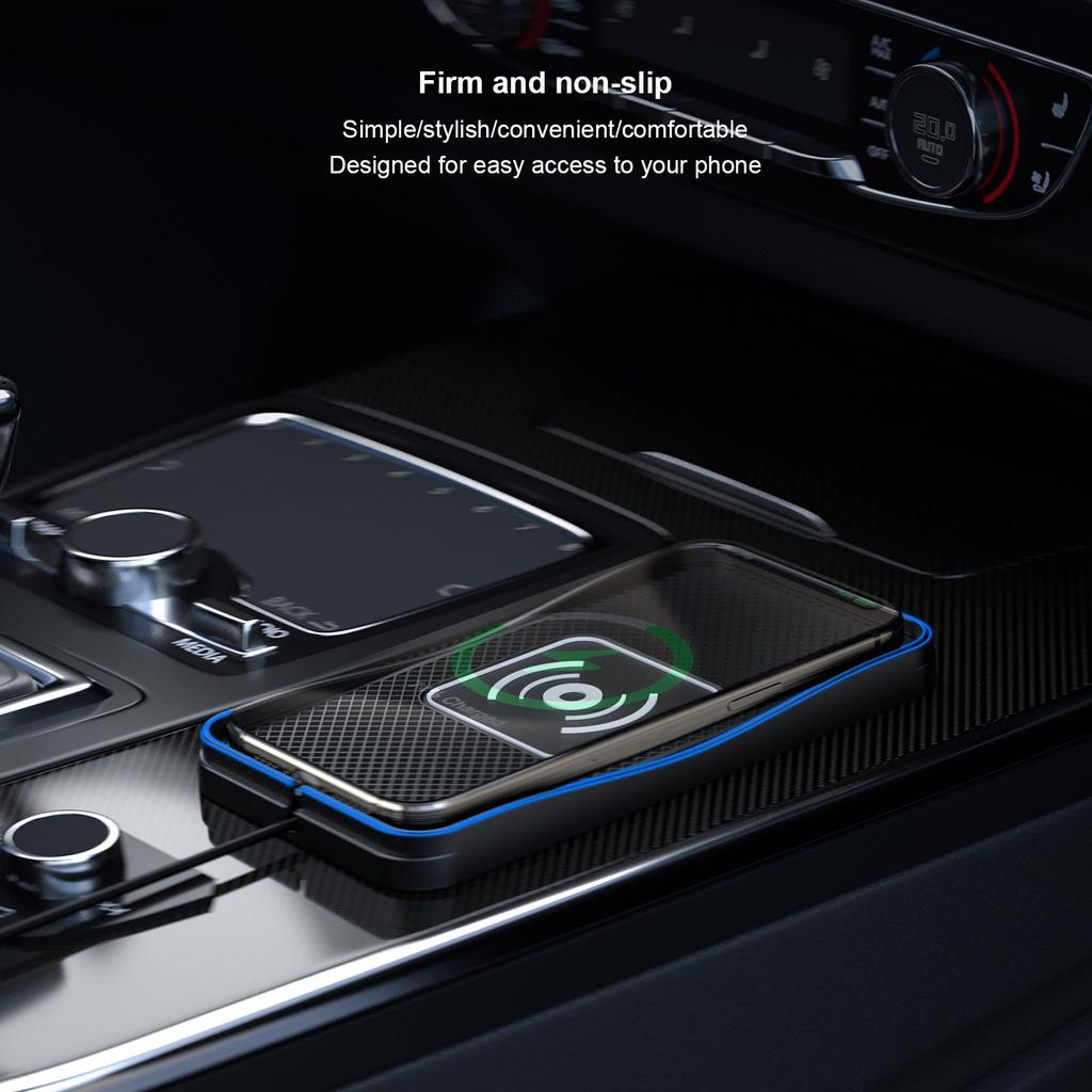 D3 20W Car Wireless Charger with 1m Cable Fast Charging Anti Slip Silicone Pad for Vehicles