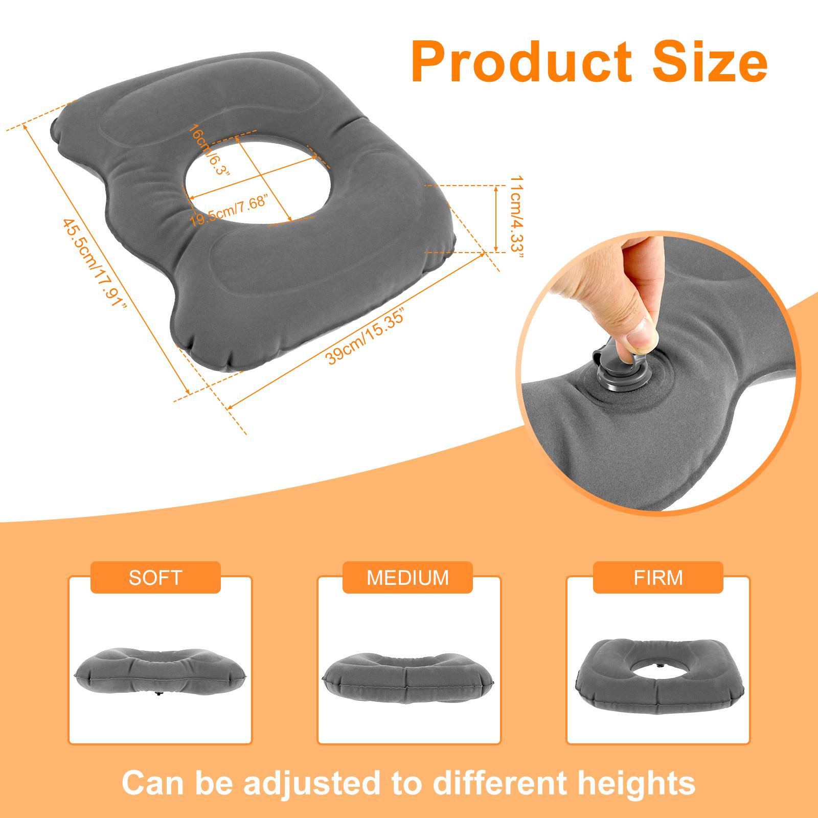 

Office Inflatable Seat Cushion Flocked PVC Chair Seat Cushion Double Air Valve Leak Proof Travel Pillow Portable Office Supplies 1PC