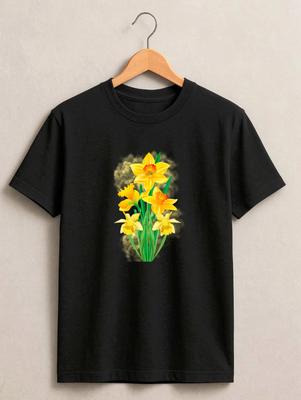 Yellow Daffodil Flower Graphic T-Shirt, Spring Floral Nature Unisex Gift Tee