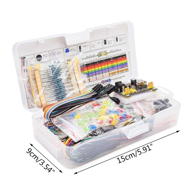 Electronic Starter Kit Comprehensive  Electronics Package 830 Hole Breadboard Learn with Tutorial and Components