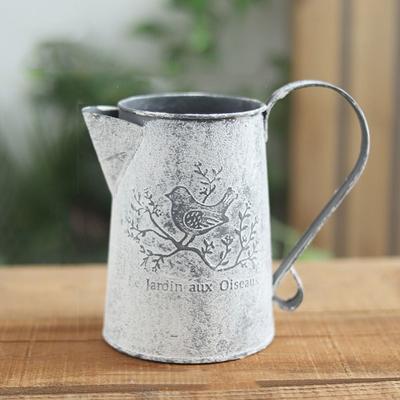 Leere Trockenblumen-Vase Vögel Eisenbehälter Behälter Eisenkunst Eimer Zuhause