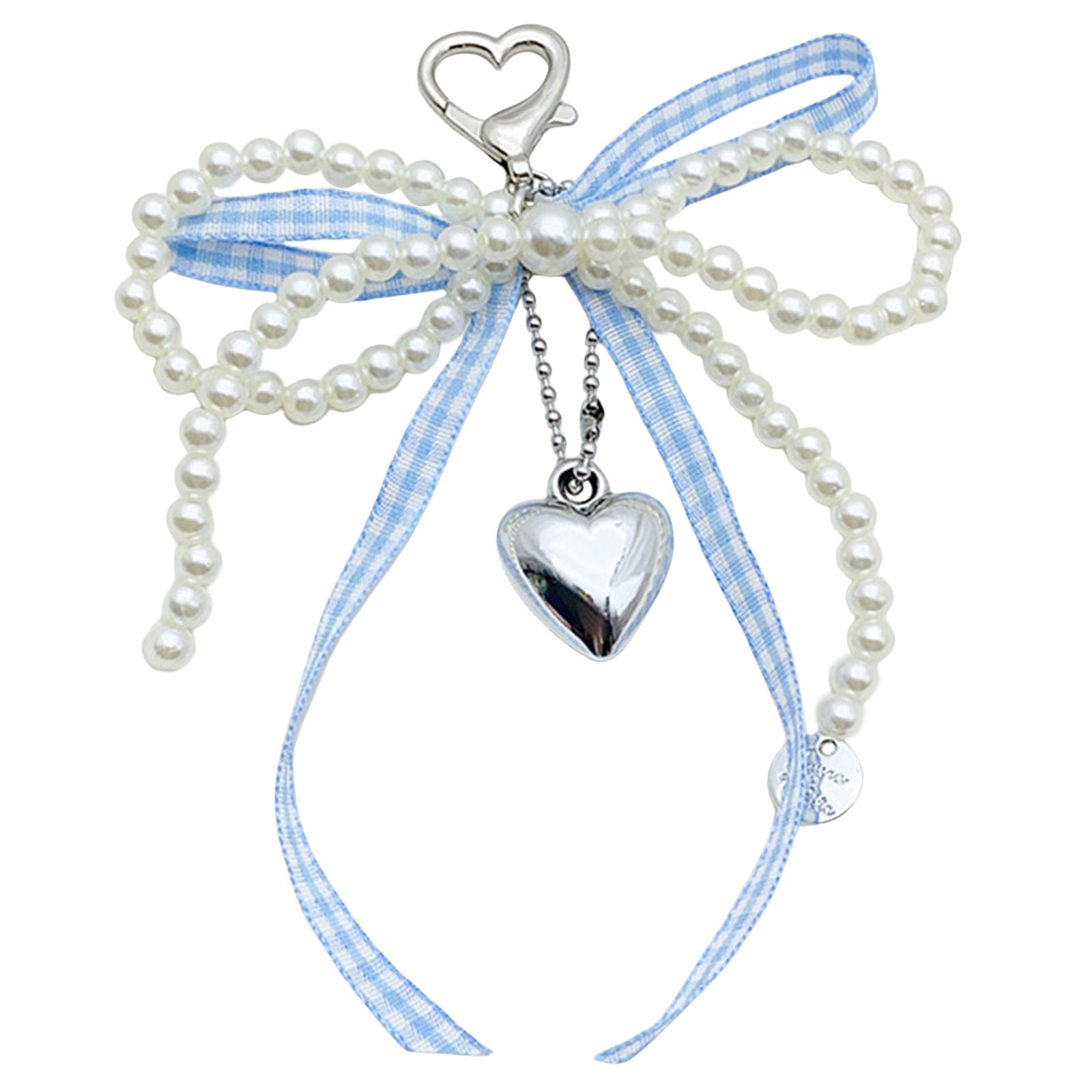 

Изящный бисерный брелок для мобильного телефона, модный аксессуар, бантик, брелок для ключей, подвеска для сумки, брелок для телефонов и рюкзаков синий