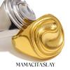 MamacitaSlay 316L Stainless Steel Threaded Ring 18K Gold Plated Waterproof Jewelry Women's High Quality Ring 2026 New Trend Gift