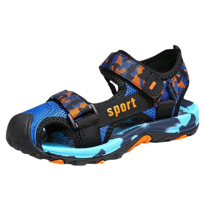 

Boys sandals 2025 summer new trendy children baotou boys beach shoes medium and older children soft sole non-slip and wear-resistant 12 26 yards inner length 16.5cm