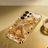 Gold-plated Tempered Glass Phone Case, Compatible Galaxy S26 S25 S24 S23 S22 Ultra Plus. Features Elegant Exquisite Engraving.