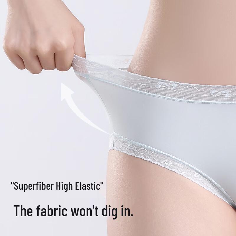 Audiffan Women's Seamless Lace Antibacterial Briefs