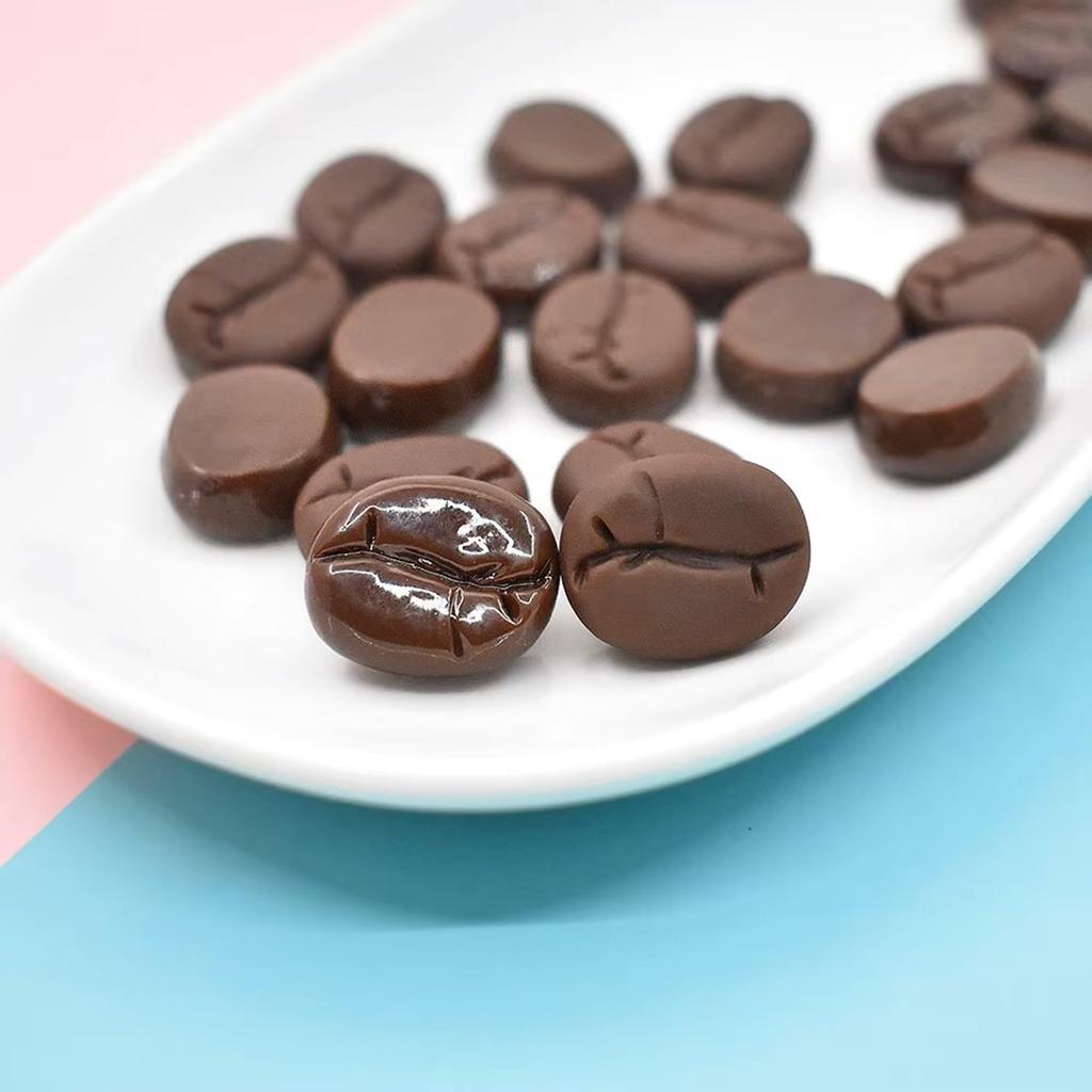NOELAMOUR Coffee Bean Food Realistic Coffee Bean Food Cafe Display Props and Figurines 50 Samples, Models, (Matte, Pieces)
