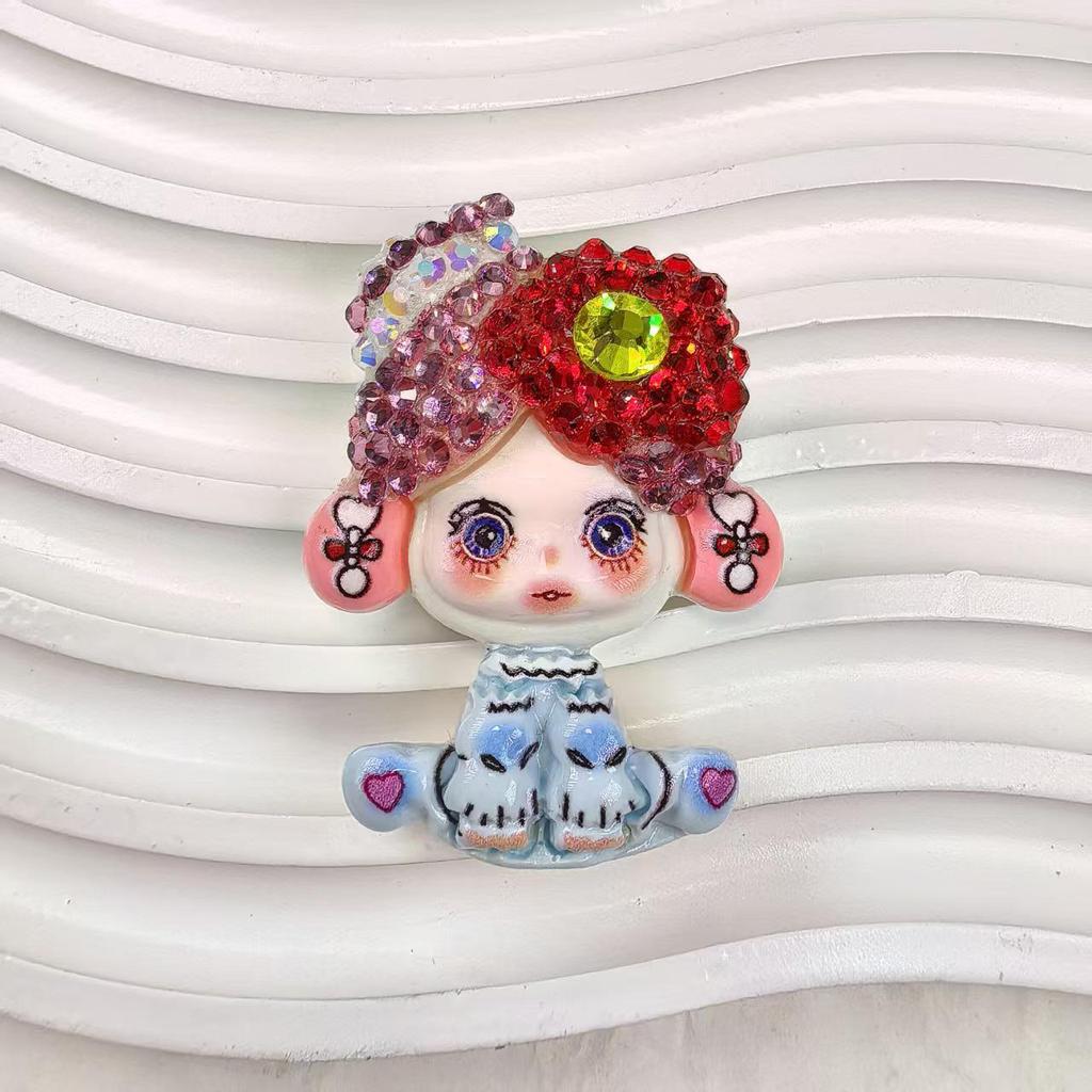 DIY Resin Rhinestone Cartoon Hair Clip, Phone Case, Fridge Magnet, and Shoe Buckle Accessories