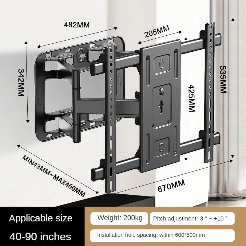 

Universal TV Bracket Telescopic Rotating Hanging Bracket Wall Hanging Bracket TV Wall Mount Bracket For 40 -90 TV Wall Mount чёрный