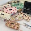 Large Capacity Retro Floral Pencil Bag - Student & Makeup Organizer