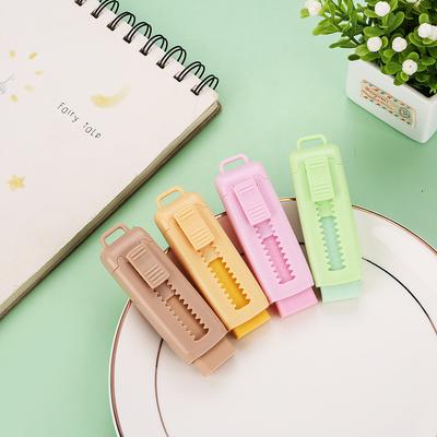 1 Piece Cute Kawaii Candy Color Push Rubber Stationery School Office Correction Supplies Pencil Sliding Eraser