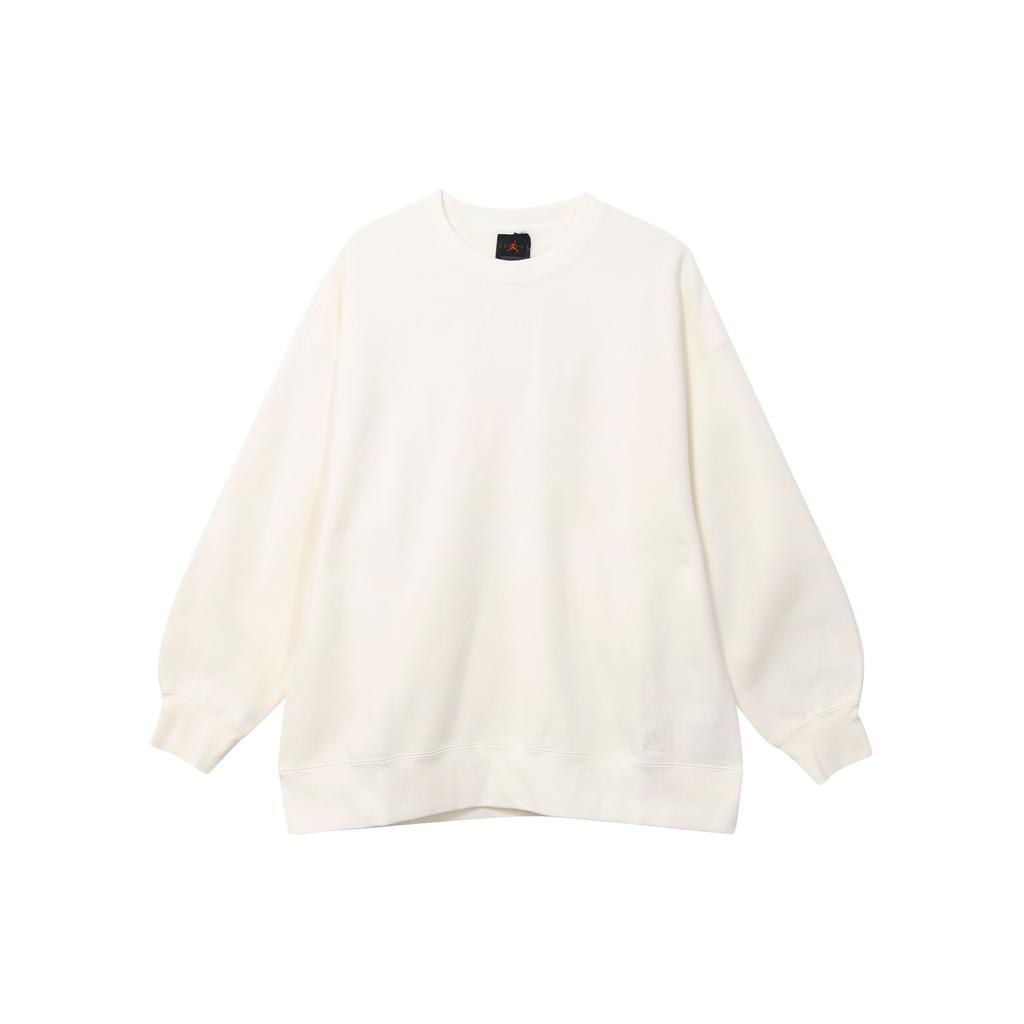 Jordan Logo Crew Neck Pullover Sweatshirt Women Tops White FB5117-133