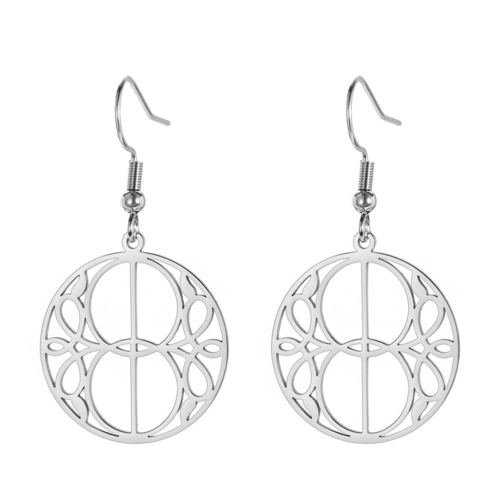 LIKGREAT Celtic Chalice Well Symbol of Avalon Dangle Earrings Stainless Steel Women Divine Feminine Blessing Amulet Jewelry Gift