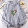 Vintage Floral Print Hoodie Casual Spring, Autumn, and Winter Sweatshirt Trendy Fashion for Men and Women