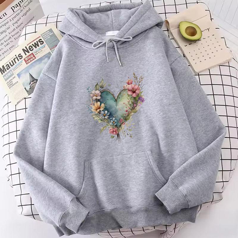 Vintage Floral Print Hoodie Casual Spring, Autumn, and Winter Sweatshirt Trendy Fashion for Men and Women