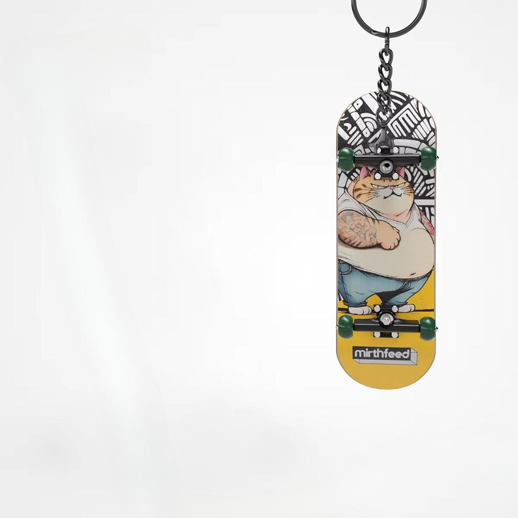 Mini Fingertip Skateboard Keychain With Bearing Professional 5 Layer Maple Wood Skateboard Stress Relief Toys Children's Gifts