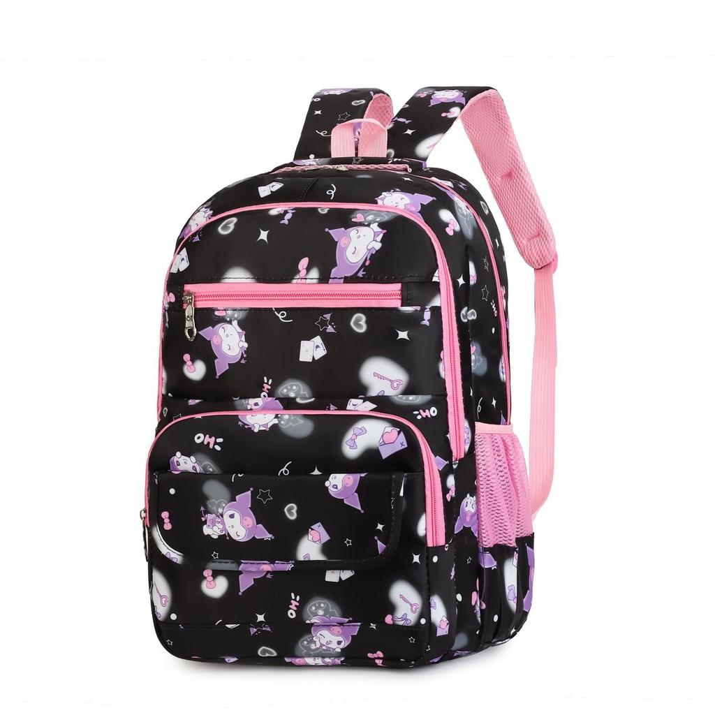 Casual Student Backpack With Oxford Fabric For Daily Use And Sanrio Kuromi Print