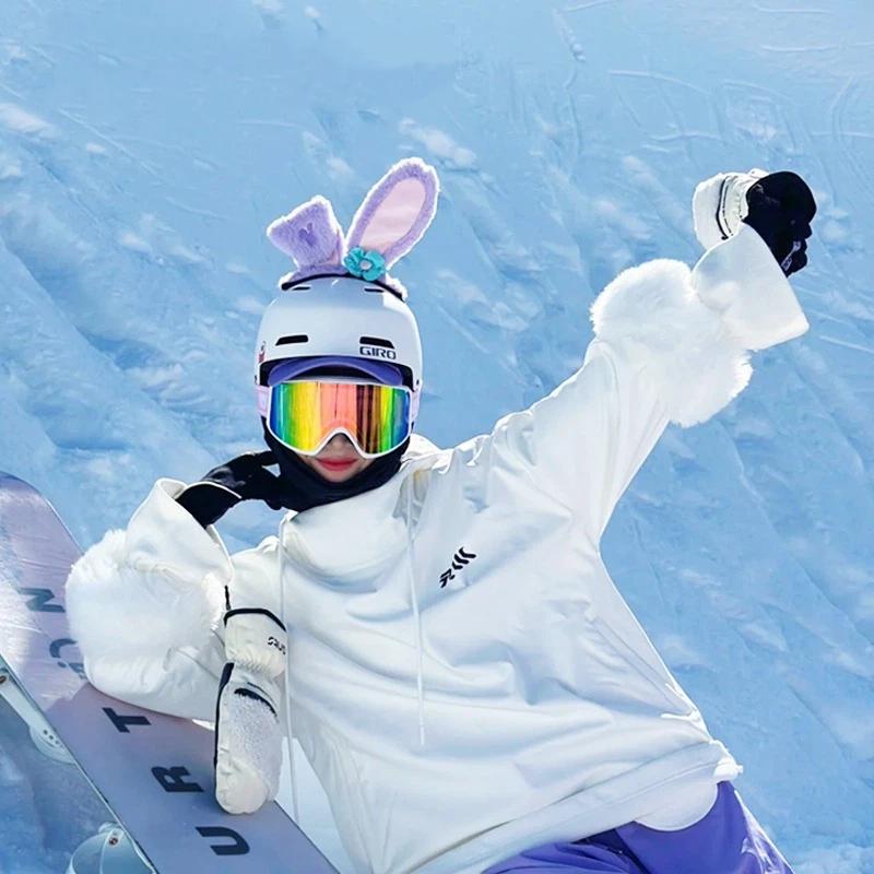 Winter Ski Helmet Decoration With Bunny Ears For Snowboarding Electric Bike Motorcycle Equestrian Headgear Unique Helmet Accessory