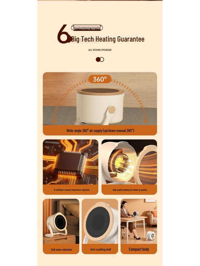 Kompakter energiesparender Tischheizer für Studentenwohnheime und Schlafzimmer