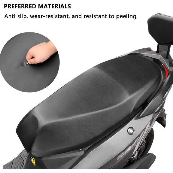 Motorcycle Scooter Seat Cover, Universal Motorbike Seat Cover with Elastic, Breathable PU Leather Scooter Seat Rain PRrotector Cover for Most