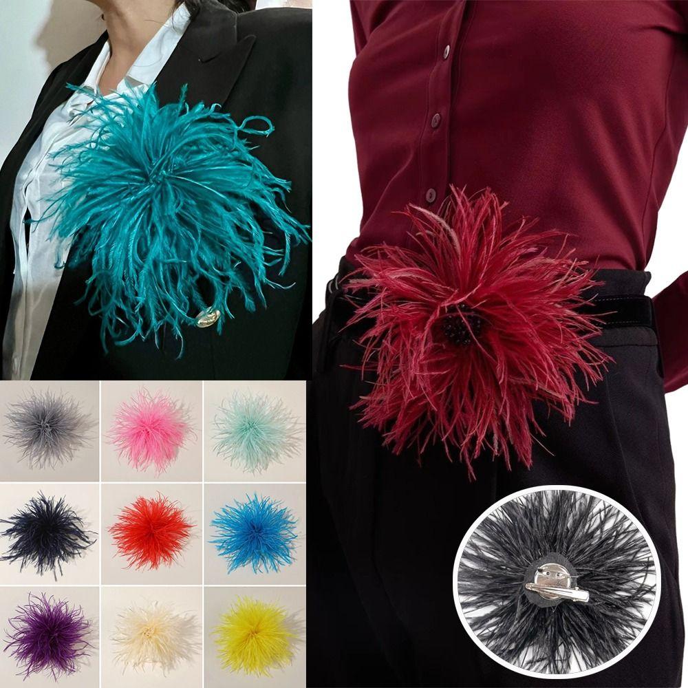 Broches à Plumes Grandes 8-10cm Design Exagéré Broche à Plumes Accessoires Accessoires pour Cheveux