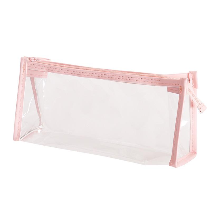 Transparent Zipper Pencil Case, Portable Travel Makeup Brush, Adult Multifunctional Storage Box, Convenient and Practical