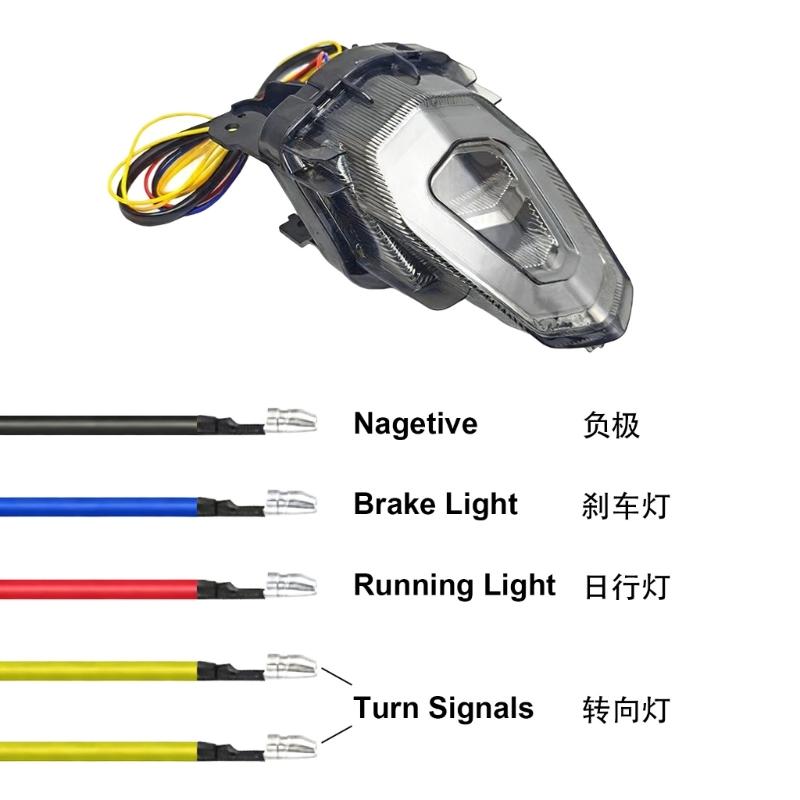APP Adjustable LED Tail Brake Light Assembly for Y16ZR Motorcycle High Visibility Safety Feature Modified Accessories