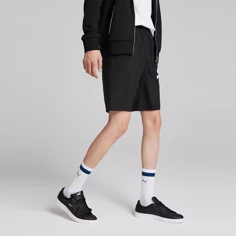 Puma Ess Logo Print Running Classic Loose Casual Shorts Men Bottoms Black 846007-01