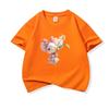 Kids Cotton T Shirt Sweet Mouse With Lily Flower Print Crew Neck Short Sleeve Tee Casual Boys Girls Summer Tops