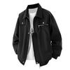 Men's American High-Street Spring and Autumn Lapel Jacket, Lapel Pilot Jacket Trendy Zip-Up Bomber Jacket for Men Daily Wea