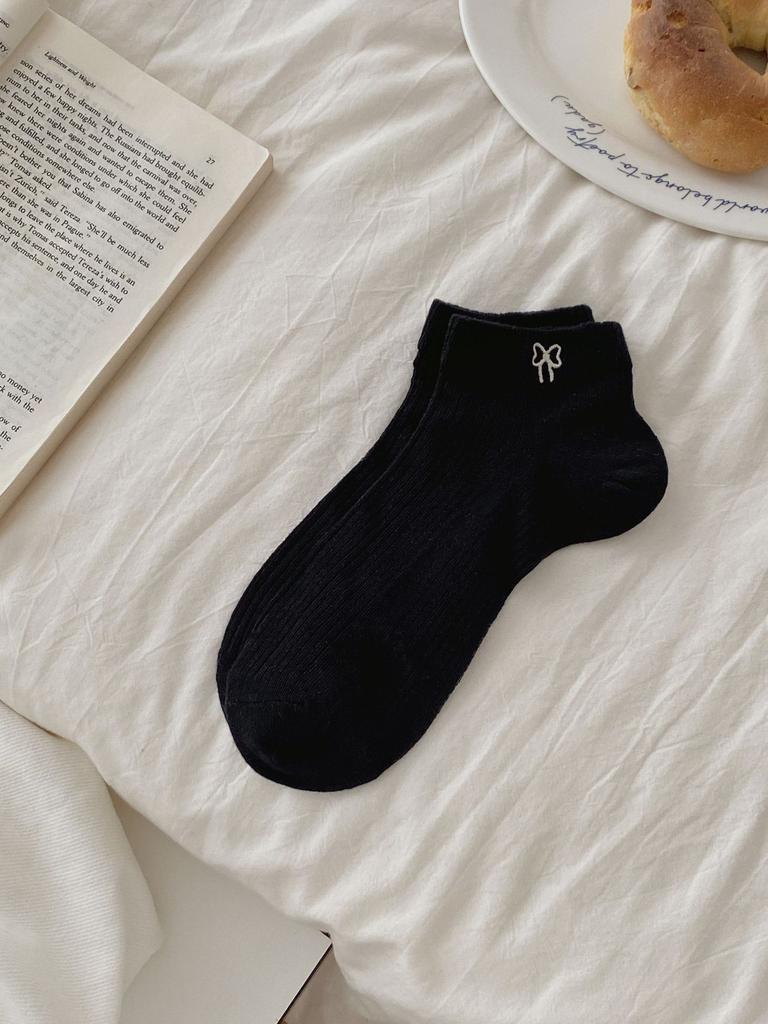 Boneless Solid Color Straight Socks Women'S Loose Cotton Stacked Socks Simple And Versatile Mid-Leg Socks