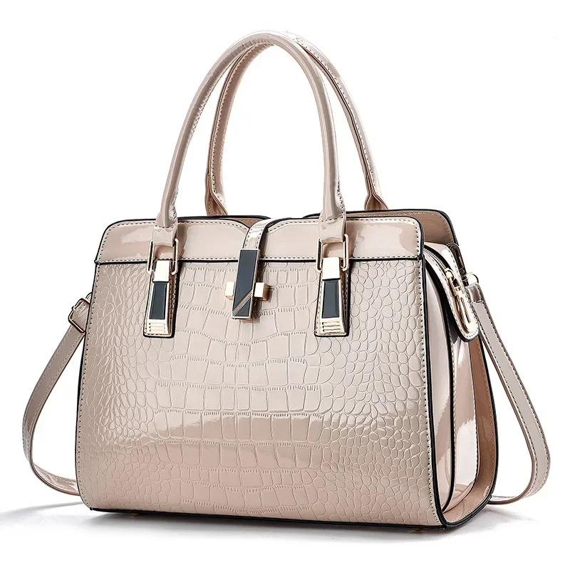 Luxury Brand Designer Women'S Handbag Large Capacity Casual Shoulder Bag Crocodile Pattern Crossbody Bag Commuting Tote Bag