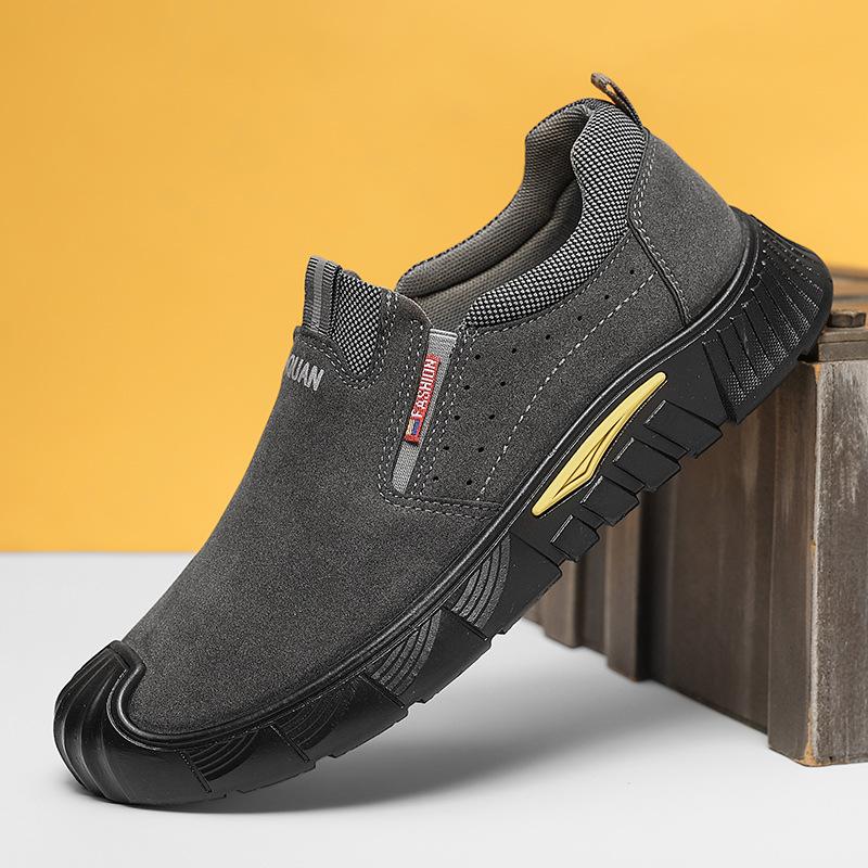 New Men's Shoes Autumn Labor Insurance Shoes Low-top One-pedal Thick-soled Non-slip Work Shoes Tooling Trendy Shoes Fashion Casual Shoes