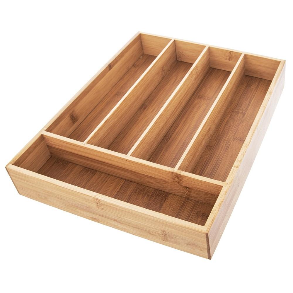 Bamboo cutlery drawer insert 35x26 cm